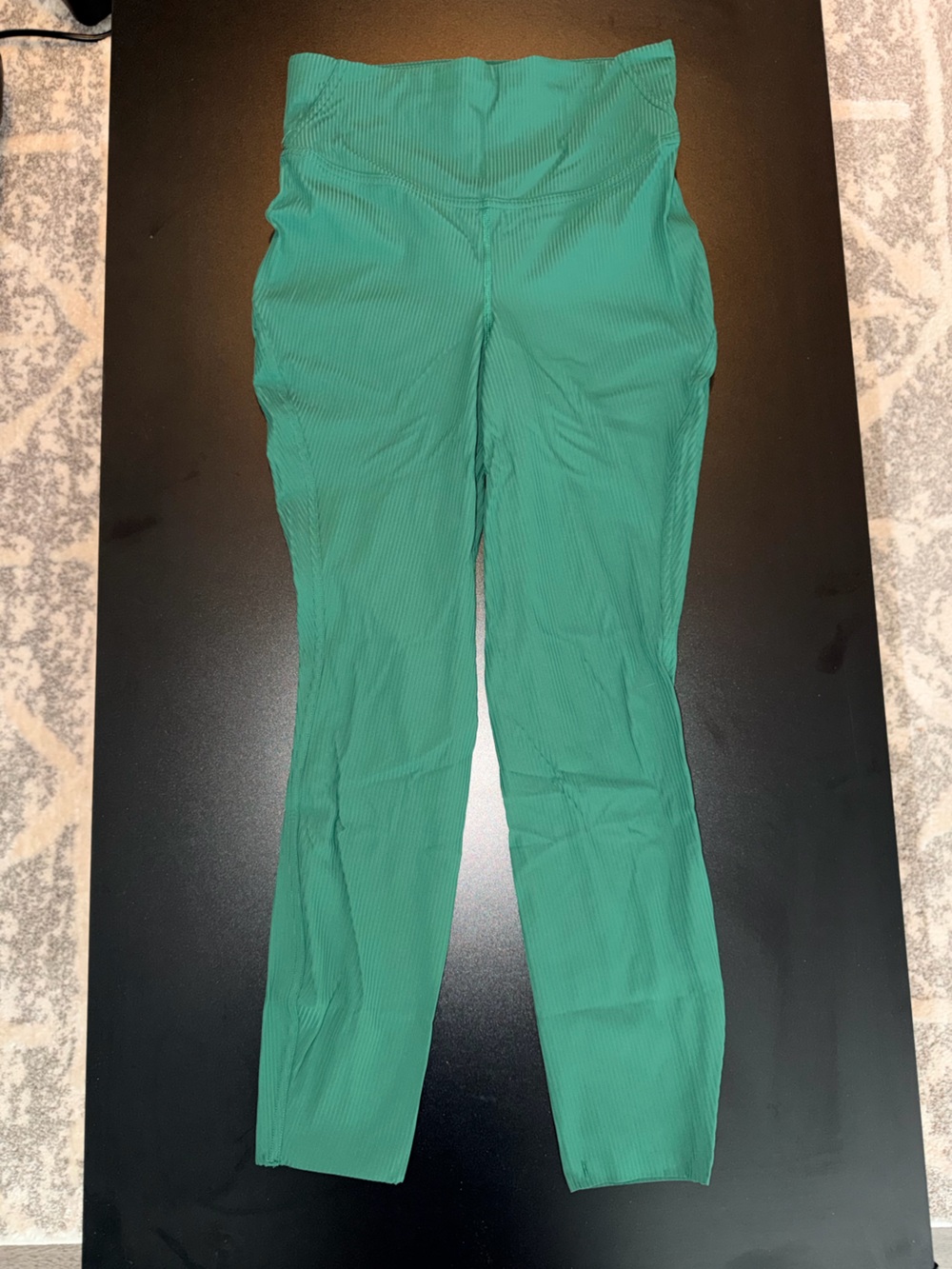 Lululemon Base Pace Green Ribbed Leggings